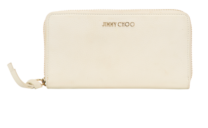 Jimmy Choo Pippa Long Wallet, &pound;110, Accessories, White, Leather, Front view